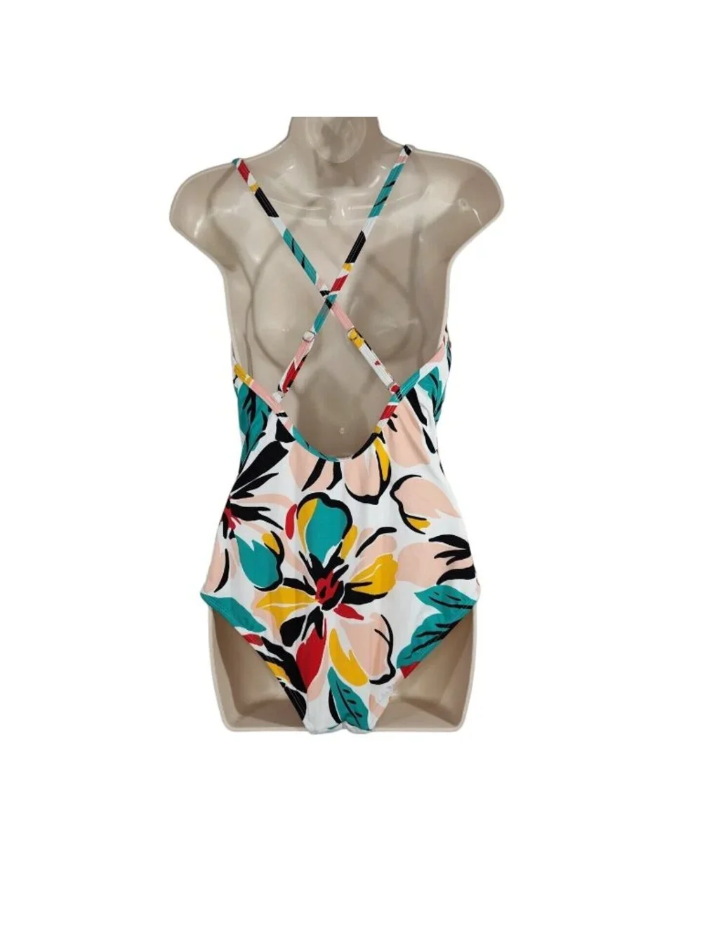 Beach Betty One Piece Swimsuit Women Size L Colorful Floral Summer Vacation NEW - Picture 5 of 13